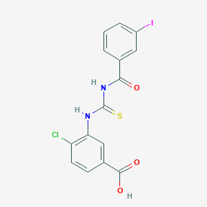 molecular formula C15H10ClIN2O3S B4650203 4-chloro-3-({[(3-iodobenzoyl)amino]carbonothioyl}amino)benzoic acid 