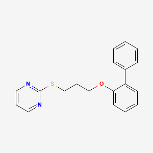 molecular formula C19H18N2OS B4650213 2-{[3-(2-biphenylyloxy)propyl]thio}pyrimidine 