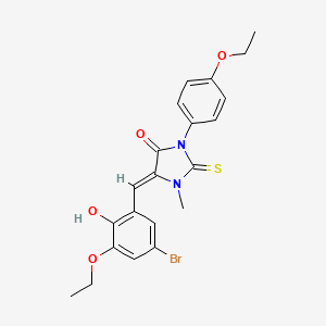 molecular formula C21H21BrN2O4S B4650236 5-(5-bromo-3-ethoxy-2-hydroxybenzylidene)-3-(4-ethoxyphenyl)-1-methyl-2-thioxo-4-imidazolidinone 