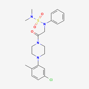 molecular formula C21H27ClN4O3S B4650260 N-{2-[4-(5-chloro-2-methylphenyl)-1-piperazinyl]-2-oxoethyl}-N',N'-dimethyl-N-phenylsulfamide 