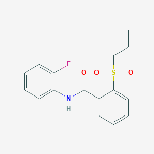 molecular formula C16H16FNO3S B4650268 N-(2-fluorophenyl)-2-(propylsulfonyl)benzamide 