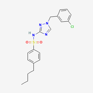 molecular formula C19H21ClN4O2S B4650284 4-butyl-N-[1-(3-chlorobenzyl)-1H-1,2,4-triazol-3-yl]benzenesulfonamide 