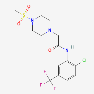 molecular formula C14H17ClF3N3O3S B4650290 N-[2-chloro-5-(trifluoromethyl)phenyl]-2-[4-(methylsulfonyl)-1-piperazinyl]acetamide 