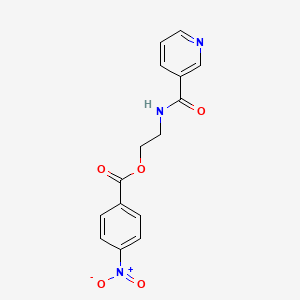molecular formula C15H13N3O5 B4650331 2-[(3-pyridinylcarbonyl)amino]ethyl 4-nitrobenzoate 