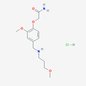 molecular formula C14H23ClN2O4 B4650350 2-(2-methoxy-4-{[(3-methoxypropyl)amino]methyl}phenoxy)acetamide hydrochloride 