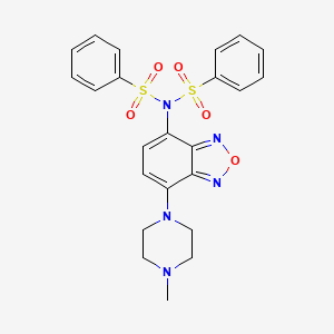 molecular formula C23H23N5O5S2 B4650365 N-[7-(4-methyl-1-piperazinyl)-2,1,3-benzoxadiazol-4-yl]-N-(phenylsulfonyl)benzenesulfonamide 