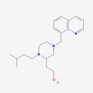 molecular formula C21H31N3O B4650386 2-[1-(3-methylbutyl)-4-(8-quinolinylmethyl)-2-piperazinyl]ethanol 