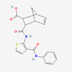 molecular formula C20H18N2O4S B4650405 3-({[3-(anilinocarbonyl)-2-thienyl]amino}carbonyl)bicyclo[2.2.1]hept-5-ene-2-carboxylic acid 