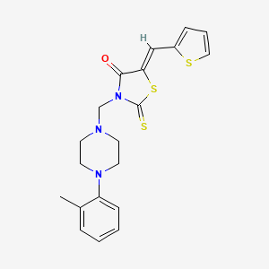 molecular formula C20H21N3OS3 B4650414 3-{[4-(2-methylphenyl)-1-piperazinyl]methyl}-5-(2-thienylmethylene)-2-thioxo-1,3-thiazolidin-4-one 