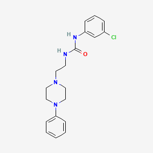 molecular formula C19H23ClN4O B4650422 N-(3-chlorophenyl)-N'-[2-(4-phenyl-1-piperazinyl)ethyl]urea 