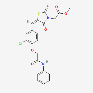 molecular formula C21H17ClN2O6S B4650424 methyl {5-[4-(2-anilino-2-oxoethoxy)-3-chlorobenzylidene]-2,4-dioxo-1,3-thiazolidin-3-yl}acetate 