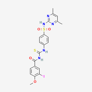 molecular formula C21H20IN5O4S2 B4650427 N-{[(4-{[(4,6-dimethyl-2-pyrimidinyl)amino]sulfonyl}phenyl)amino]carbonothioyl}-3-iodo-4-methoxybenzamide 