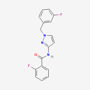 molecular formula C17H13F2N3O B4650433 2-fluoro-N-[1-(3-fluorobenzyl)-1H-pyrazol-3-yl]benzamide 