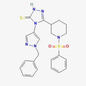 molecular formula C23H24N6O2S2 B4650438 4-(1-benzyl-1H-pyrazol-4-yl)-5-[1-(phenylsulfonyl)-3-piperidinyl]-4H-1,2,4-triazole-3-thiol 