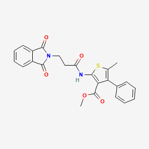 molecular formula C24H20N2O5S B4650453 methyl 2-{[3-(1,3-dioxo-1,3-dihydro-2H-isoindol-2-yl)propanoyl]amino}-5-methyl-4-phenyl-3-thiophenecarboxylate 