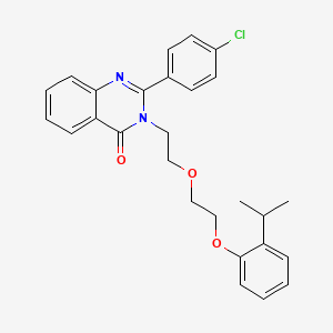 molecular formula C27H27ClN2O3 B4650456 2-(4-chlorophenyl)-3-{2-[2-(2-isopropylphenoxy)ethoxy]ethyl}-4(3H)-quinazolinone 