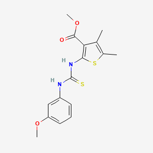 molecular formula C16H18N2O3S2 B4650471 methyl 2-({[(3-methoxyphenyl)amino]carbonothioyl}amino)-4,5-dimethyl-3-thiophenecarboxylate 