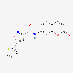 molecular formula C18H12N2O4S B4650477 N-(4-methyl-2-oxo-2H-chromen-7-yl)-5-(2-thienyl)-3-isoxazolecarboxamide 