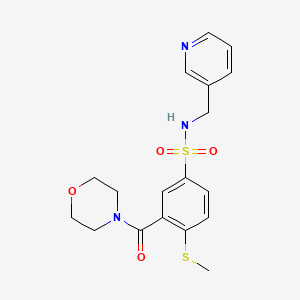 molecular formula C18H21N3O4S2 B4650488 4-(methylthio)-3-(4-morpholinylcarbonyl)-N-(3-pyridinylmethyl)benzenesulfonamide 