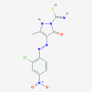 molecular formula C11H9ClN6O3S B465052 (4E)-4-[(2-chloro-4-nitrophenyl)hydrazono]-3-methyl-5-oxo-4,5-dihydro-1H-pyrazole-1-carbothioamide CAS No. 26179-09-9