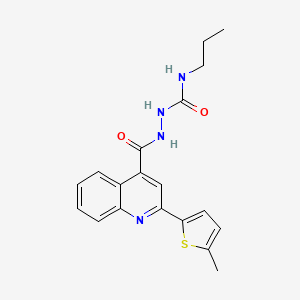 molecular formula C19H20N4O2S B4650526 2-{[2-(5-methyl-2-thienyl)-4-quinolinyl]carbonyl}-N-propylhydrazinecarboxamide 