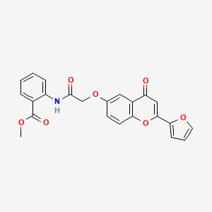 molecular formula C23H17NO7 B4650547 methyl 2-[({[2-(2-furyl)-4-oxo-4H-chromen-6-yl]oxy}acetyl)amino]benzoate 