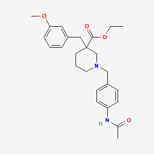 molecular formula C25H32N2O4 B4650572 ethyl 1-[4-(acetylamino)benzyl]-3-(3-methoxybenzyl)-3-piperidinecarboxylate 