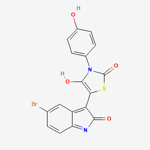 molecular formula C17H9BrN2O4S B4650581 5-(5-bromo-2-oxo-1,2-dihydro-3H-indol-3-ylidene)-3-(4-hydroxyphenyl)-1,3-thiazolidine-2,4-dione 