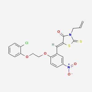 molecular formula C21H17ClN2O5S2 B4650582 3-allyl-5-{2-[2-(2-chlorophenoxy)ethoxy]-5-nitrobenzylidene}-2-thioxo-1,3-thiazolidin-4-one 