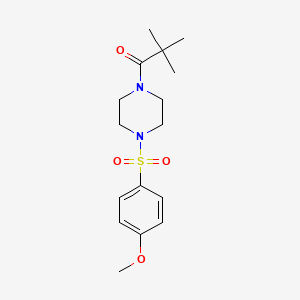 molecular formula C16H24N2O4S B4650588 1-(2,2-dimethylpropanoyl)-4-[(4-methoxyphenyl)sulfonyl]piperazine 