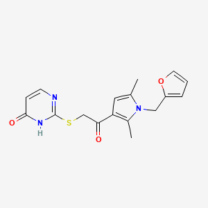 molecular formula C17H17N3O3S B4650610 2-({2-[1-(2-furylmethyl)-2,5-dimethyl-1H-pyrrol-3-yl]-2-oxoethyl}thio)-4(1H)-pyrimidinone 