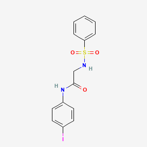 molecular formula C14H13IN2O3S B4650621 N~1~-(4-iodophenyl)-N~2~-(phenylsulfonyl)glycinamide 