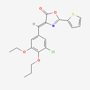 molecular formula C19H18ClNO4S B4650629 4-(3-chloro-5-ethoxy-4-propoxybenzylidene)-2-(2-thienyl)-1,3-oxazol-5(4H)-one 
