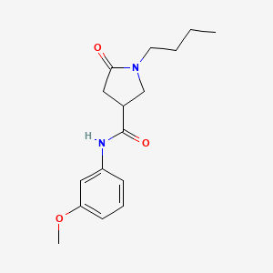 molecular formula C16H22N2O3 B4650637 1-butyl-N-(3-methoxyphenyl)-5-oxo-3-pyrrolidinecarboxamide 