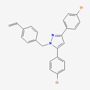 molecular formula C24H18Br2N2 B4650652 3,5-bis(4-bromophenyl)-1-(4-vinylbenzyl)-1H-pyrazole 