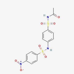 molecular formula C14H13N3O7S2 B4650665 N-[(4-{[(4-nitrophenyl)sulfonyl]amino}phenyl)sulfonyl]acetamide 