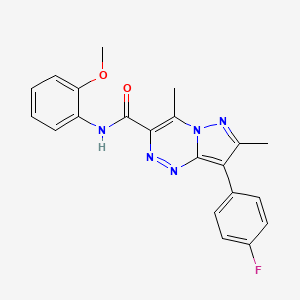 molecular formula C21H18FN5O2 B4650669 8-(4-fluorophenyl)-N-(2-methoxyphenyl)-4,7-dimethylpyrazolo[5,1-c][1,2,4]triazine-3-carboxamide 
