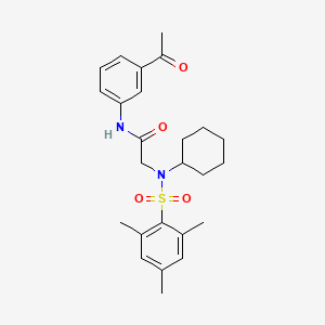 molecular formula C25H32N2O4S B4650707 N~1~-(3-acetylphenyl)-N~2~-cyclohexyl-N~2~-(mesitylsulfonyl)glycinamide 