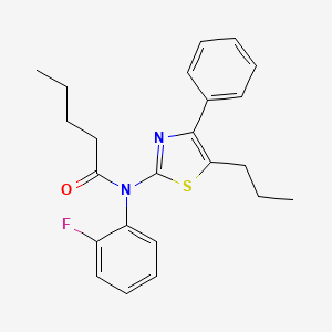 molecular formula C23H25FN2OS B4650712 N-(2-fluorophenyl)-N-(4-phenyl-5-propyl-1,3-thiazol-2-yl)pentanamide 