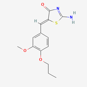 molecular formula C14H16N2O3S B4650748 2-imino-5-(3-methoxy-4-propoxybenzylidene)-1,3-thiazolidin-4-one 