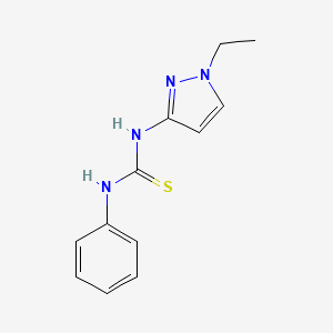 molecular formula C12H14N4S B4650752 N-(1-ethyl-1H-pyrazol-3-yl)-N'-phenylthiourea 