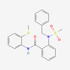 molecular formula C22H22N2O3S2 B4650760 2-[benzyl(methylsulfonyl)amino]-N-[2-(methylthio)phenyl]benzamide 