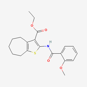 molecular formula C20H23NO4S B4650797 ethyl 2-[(2-methoxybenzoyl)amino]-5,6,7,8-tetrahydro-4H-cyclohepta[b]thiophene-3-carboxylate 