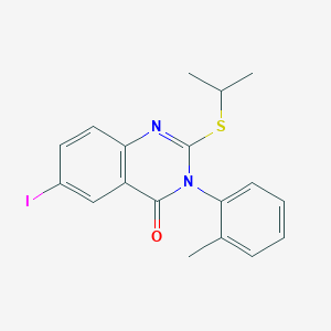 molecular formula C18H17IN2OS B4650799 6-iodo-2-(isopropylthio)-3-(2-methylphenyl)-4(3H)-quinazolinone 