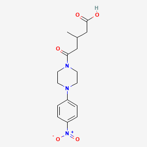 molecular formula C16H21N3O5 B4650809 3-methyl-5-[4-(4-nitrophenyl)-1-piperazinyl]-5-oxopentanoic acid 