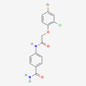 molecular formula C15H12BrClN2O3 B4650817 4-{[(4-bromo-2-chlorophenoxy)acetyl]amino}benzamide 