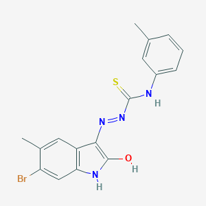 molecular formula C17H15BrN4OS B465082 6-bromo-5-methyl-1H-indole-2,3-dione 3-[N-(3-methylphenyl)thiosemicarbazone] 