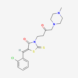 molecular formula C19H22ClN3O2S2 B4650831 5-(2-chlorobenzylidene)-3-[4-(4-methyl-1-piperazinyl)-3-oxobutyl]-2-thioxo-1,3-thiazolidin-4-one 