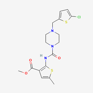 molecular formula C17H20ClN3O3S2 B4650855 methyl 2-[({4-[(5-chloro-2-thienyl)methyl]-1-piperazinyl}carbonyl)amino]-5-methyl-3-thiophenecarboxylate 