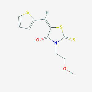 molecular formula C11H11NO2S3 B4650857 3-(2-methoxyethyl)-5-(2-thienylmethylene)-2-thioxo-1,3-thiazolidin-4-one 